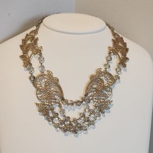 Gold filigree and beaded necklace